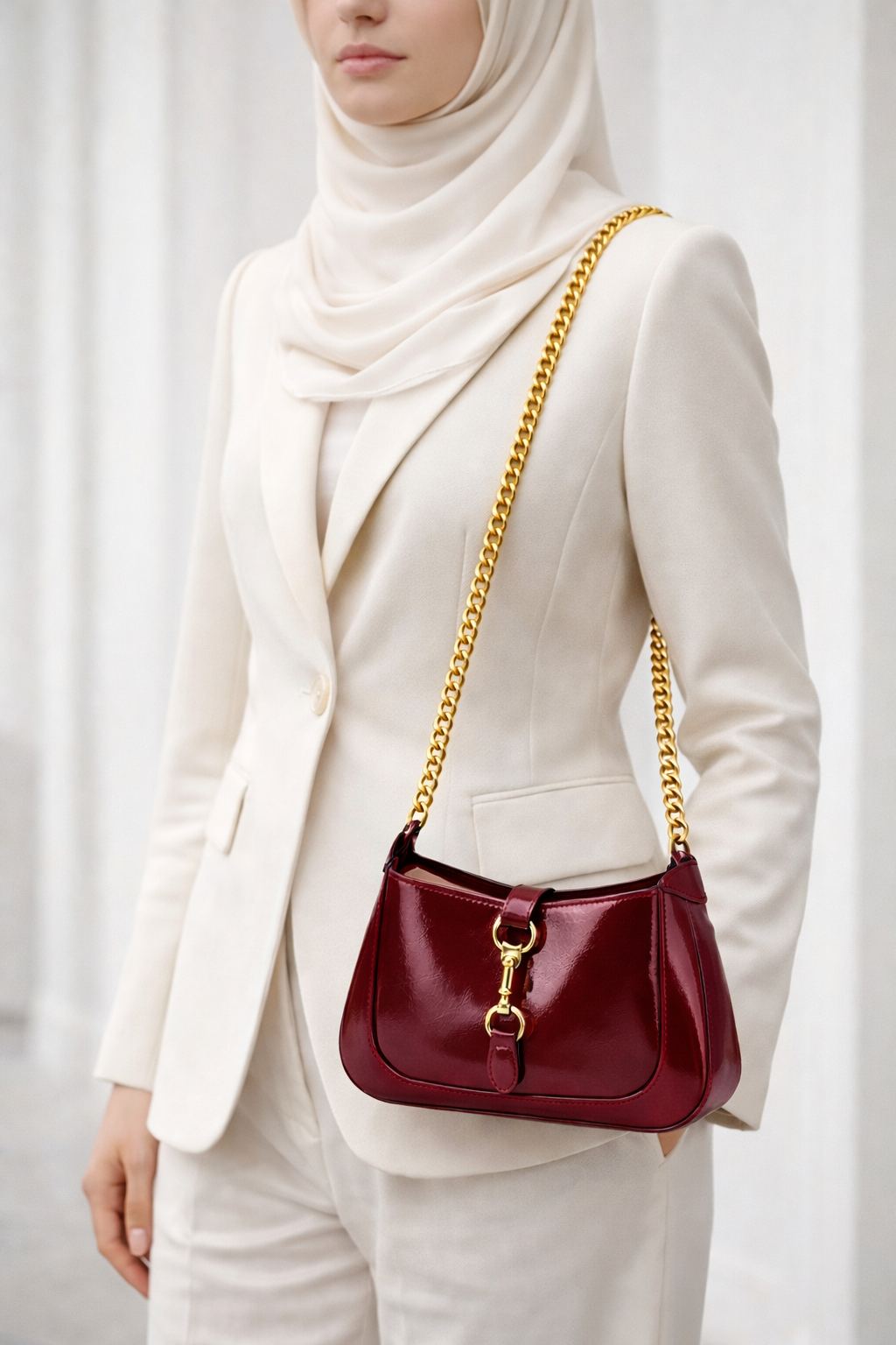 Gucci  Jackie Notte Mini Bag in Crinkled Patent Leather