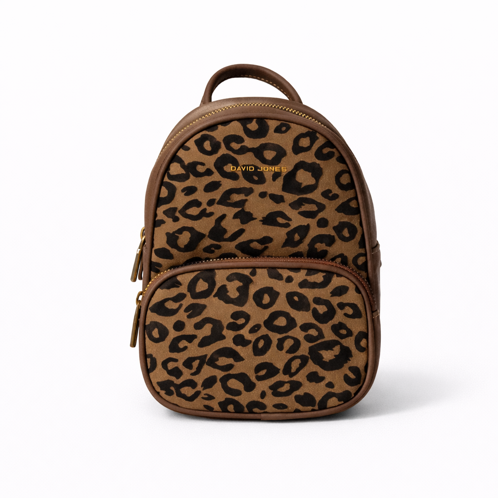 David Jones leopard print backpack