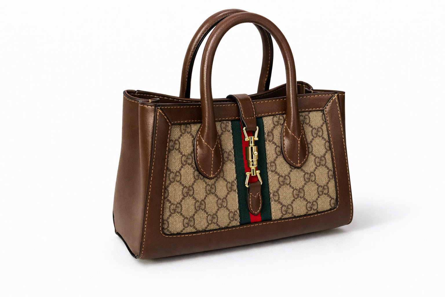 Gucci Small Tote With Piston closure with box
