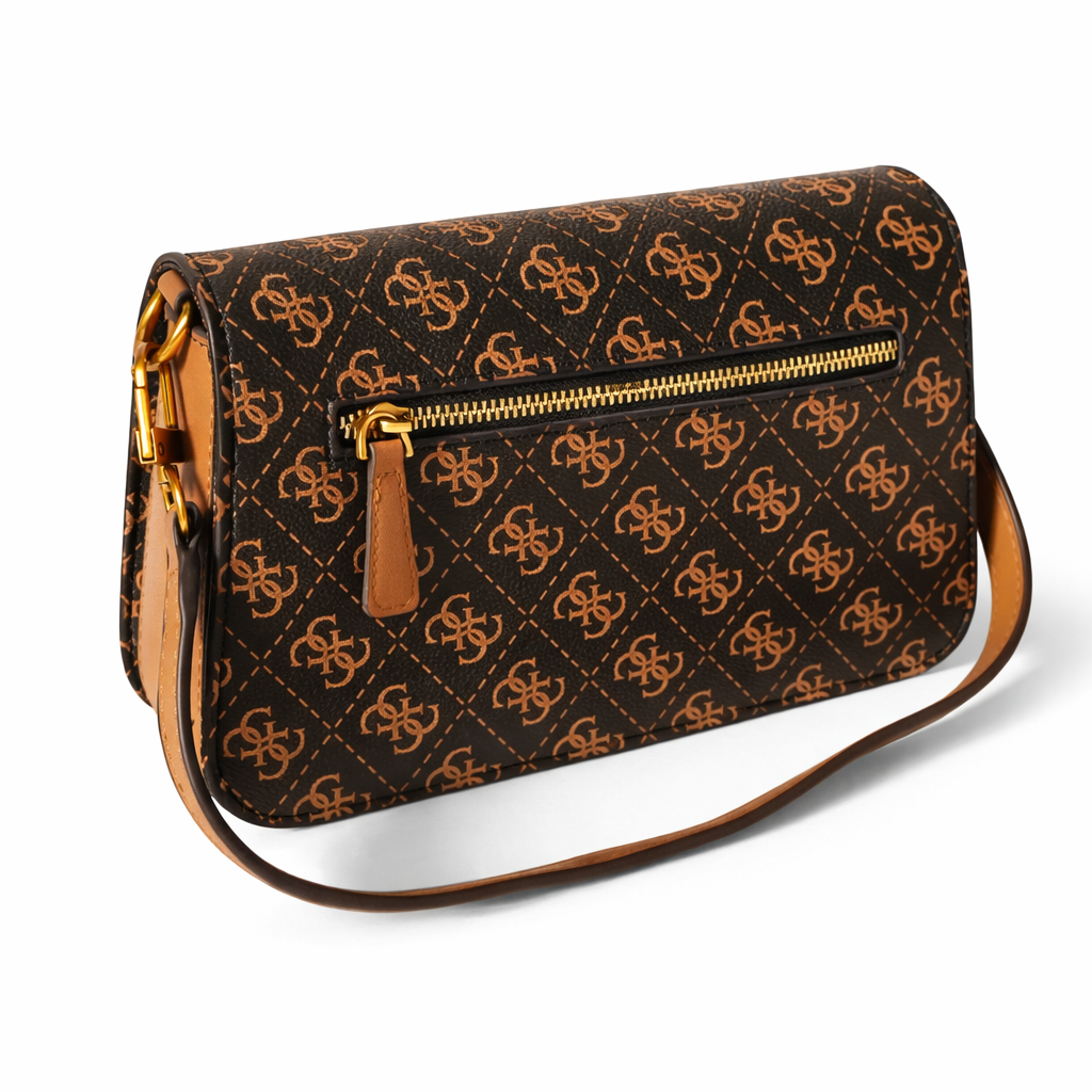 GUESS Womens Eco Mietta Flap Shoulder Bag
