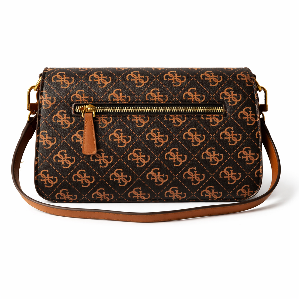 GUESS Womens Eco Mietta Flap Shoulder Bag
