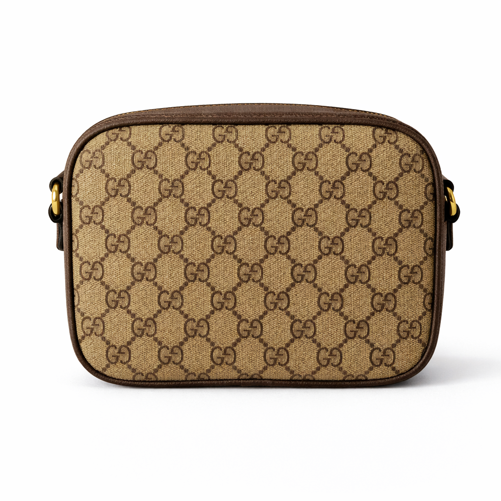 Gucci Small Beige/Brown GG Canvas Shoulder Bag