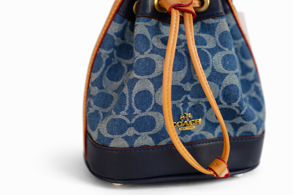 Coach Mini Bucket Bag In Signature Denim