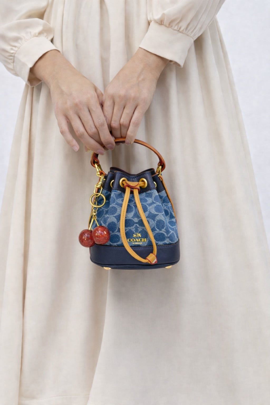 Coach Mini Bucket Bag In Signature Denim