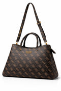 GUESS Quattro G Logo Printed Satchel Bag