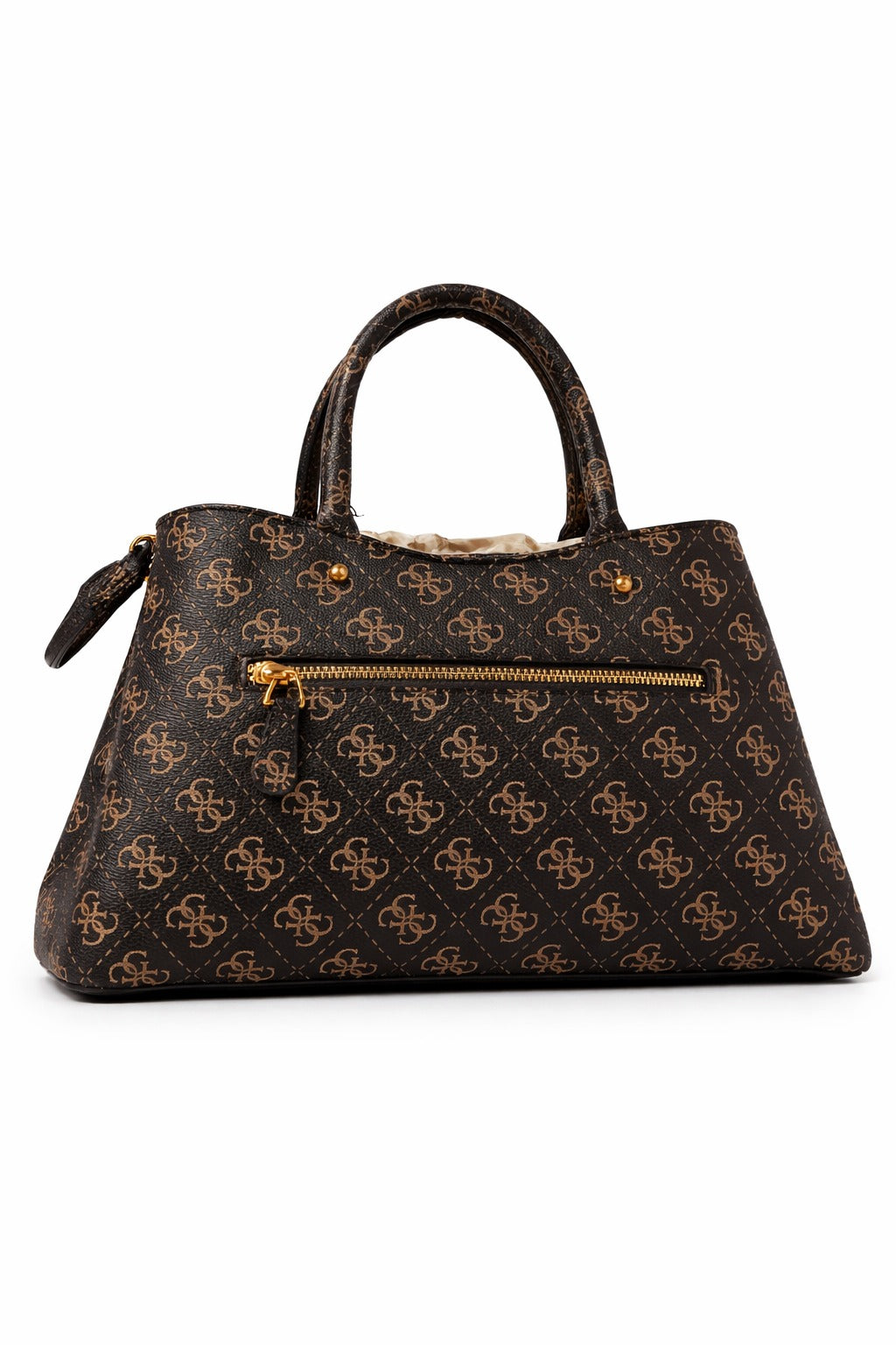 GUESS Quattro G Logo Printed Satchel Bag