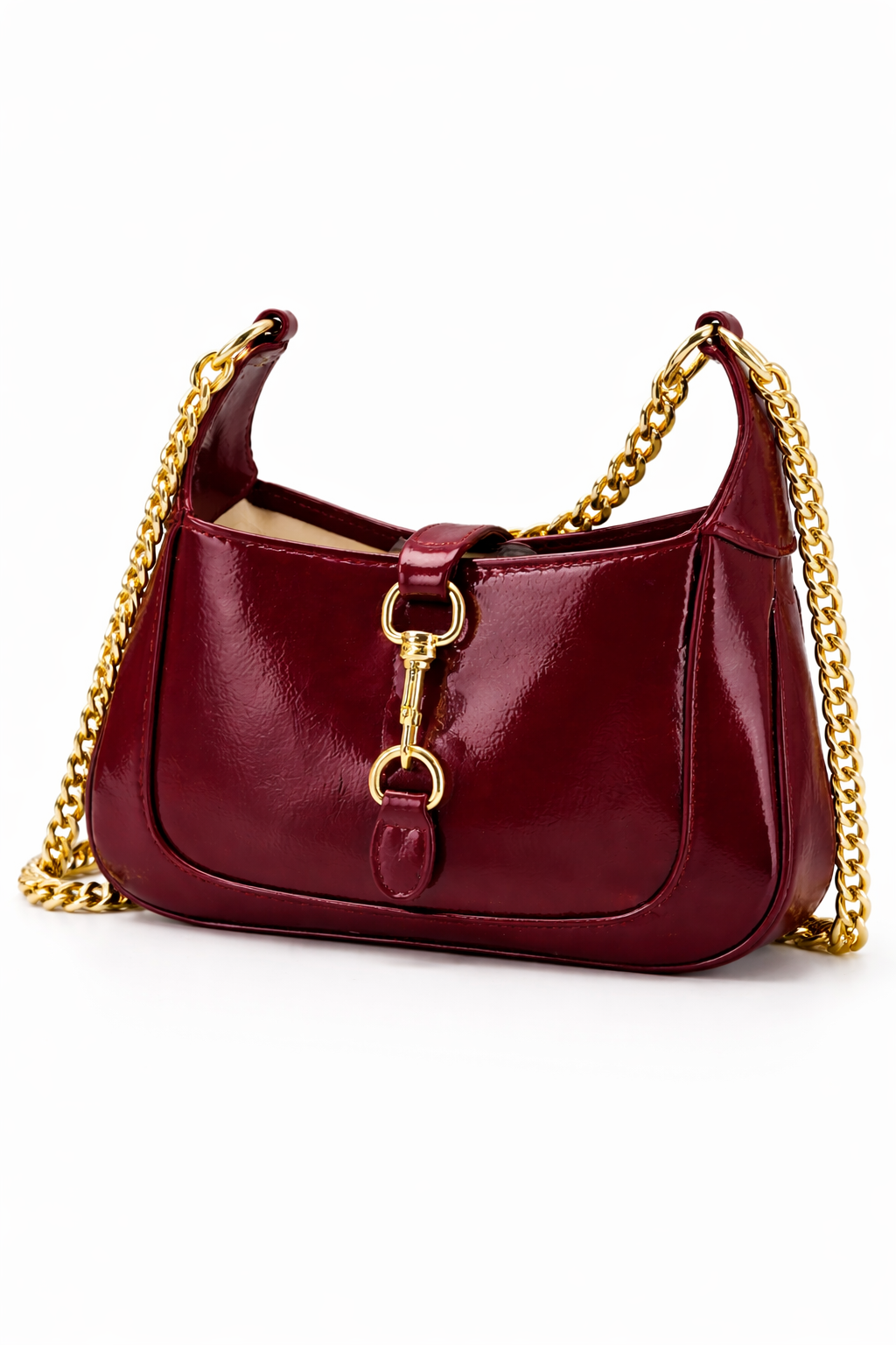 Gucci  Jackie Notte Mini Bag in Crinkled Patent Leather